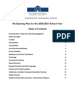 Re-Opening Plan For The 2020-2021 School Year