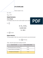 Prameters of Gyroplane: Weight Estimation