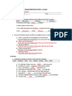 English Written Test Unit 6 - Iii Cycle