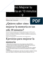 Cómo Mejorar Tu Memoria en 10 Minutos ?