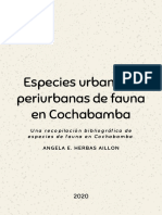 Especies Urbanas y Periurbanas de Fauna en Cochabamba PDF