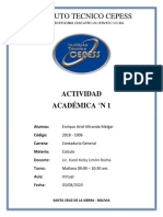 Actividad °n 1 - Calculo - Concepto de Conjunto