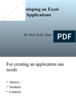 Developing An Excel Applications: by Prof. H-M. Haav