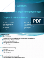 Subject Code: WER300S Subject Name: Engineering Hydrology Chapter 5 - Groundwater