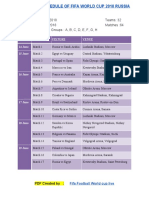 Fifa World Cup 2018 Russia Fixtures in PDF