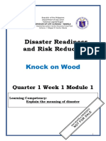 Disaster Readiness and Risk Reduction: Knock On Wood K