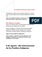 Dia Internacional de Los Pueblos Indigenas 9 de Agosto