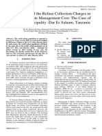 Assessment of The Refuse Collection Charges in Covering Waste Management Cost The Case of ILALA Municipality - Dar Es Salaam, Tanzania