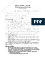 International Finance - Short Notes (Theory)