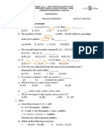 Grade 4 2018-19 Worksheet 1