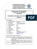 Sílabo de Estadística Aplicada Invest. Social II-2020