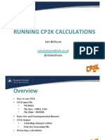 Running Cp2K Calculations: Iain Bethune