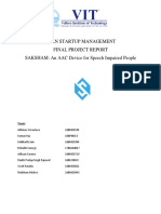 Lean Startup Management Final Project Report SAKSHAM: An AAC Device For Speech Impaired People