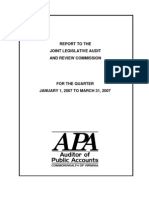 REPORT TO THE JOINT LEGISLATIVE AUDIT AND REVIEW COMMISSION, VA APA, Jan - Mar 2007.