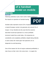 Impacts of A Handset Leasing Model On Mobile Telcos