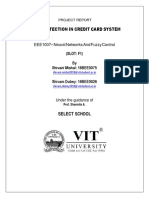 Fraud Detection in Credit Card System: EEE1007 - Neural Networks and Fuzzy Control