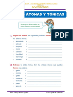 Ficha Silabas Tónicas y Átonas