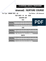 JEE (Main + Advanced) : NURTURE COURSE: Classroom Contact Programme