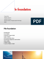 Pile Foundation: Prepared By: Thaiyam Sameer K. Assistant Professor Darshan Institute of Engineering & Technology Rajkot