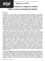 2001 - KURZ, Robert. Ler Marx - 2. O Ser Estranho e Os Órgãos Do Cérebro - Crítica e Crise Da Sociedade Do Trabalho