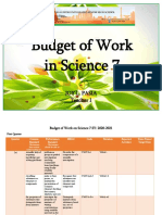 Budget of Work PDF