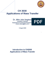 CH 3030 Applications of Mass Transfer: Dr. Jithin John Varghese