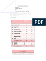 Informe Psicologico Del Test de Cuestionario de Madurez Cumanin