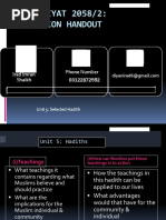 ISLAMIYAT 2058/2: Revision Handout: Irad Imran Shaikh Phone Number