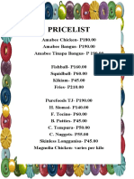 Pricelist-Frozen Foods