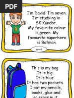 I'm David. I'm Seven. I'm Studying in SK Kundor. My Favourite Colour Is Green. My Favourite Superhero Is Batman