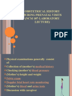 Obstetrical History During Prenatal Visits