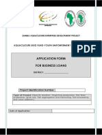 Application Form For Business Loans: Aquaculture Seed Fund-Youth Empowerment Initiative 2020