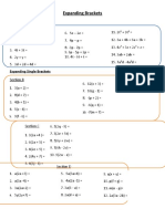 Expanding Brackets Worksheet