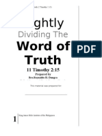 Rightly Dividing The Word of Truth - Part 1 - Pastor Rey Dungca - V12A