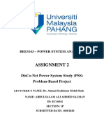 Assignment 2: Bee3143 - Power System Analysis