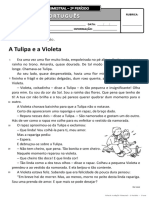 Ficha de Avaliação Trimestral - 2º Período - 3º Ano PORT - I PDF