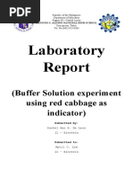 Laboratory: (Buffer Solution Experiment Using Red Cabbage As Indicator)