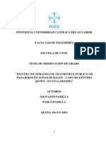 Estudio de Demanda de Transporte Publico de Pasajeros en Zonas Rurales, Caso de Estudio Quito - G PDF