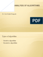 Advanced Analysis of Algorithms: Dr. Javed Iqbal Bangash