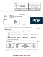 Devoir de Contrôle N°1 - Informatique - 3ème Economie Gestion (2009-2010)