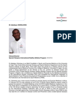 DR Adedayo OSHOLOWU - Clinical Director - Special Olympics - NIGERIA