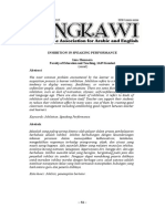 Inhibition in Speaking Performance Isna Humaera (Email) : Vol. 1 No. 1, September 2015 ISSN XXXX-XXXX