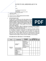 Proyecto de Aprendizaje N°18: I. Datos Generales