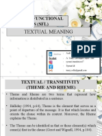 Systemic Functional Linguistics: Interpersonal Meanings