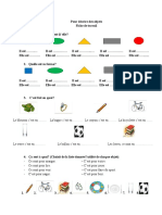 Fiche de Travail Decrire Des Objets