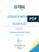 Certificate of Participation: Soledad M.Lazo