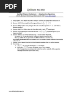 Number Theory Worksheet 2 - Diophantine Equations: Ab A B