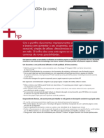 Folheto Informativo Especificações Técnicas Impressora HP 2600n Laser Colorida Color