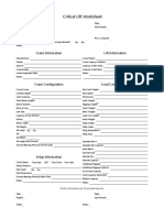 Critical Lift Worksheet: Crane Information Lift Information