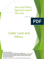 Cyber Laws and Ethics, Digital Signature and E-Records